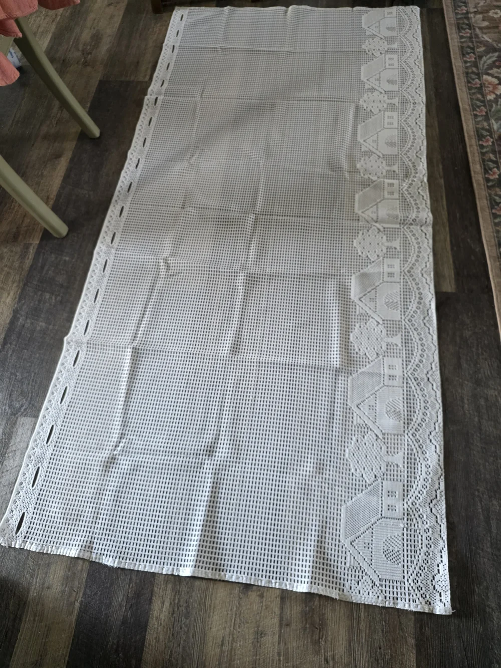 Lace Curtain Panel  House-Pattern Border